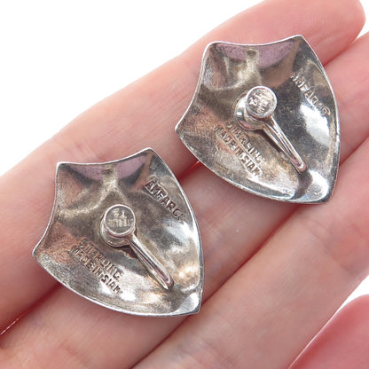 AMFARCO 925 Sterling Silver Antique Siam Niello Hindu Goddess Oxidized Earrings