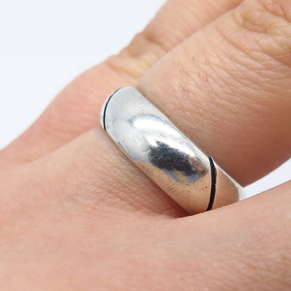 925 Sterling Silver Vintage Mexico Classic Band Ring Size 6.25