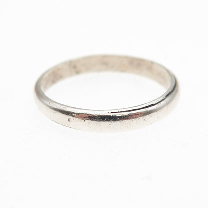 925 Sterling Antique Art Deco Engraved Classic Wedding Band Ring Size 6.75