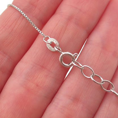 925 Sterling Silver Real Tanzanite & White Topaz Box Chain Necklace 18-20"