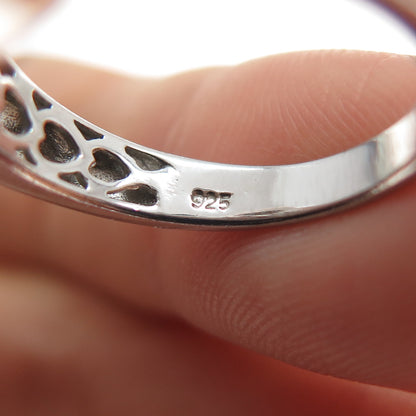 925 Sterling Silver Real Diamond & Blue Topaz Ring Size 7.25