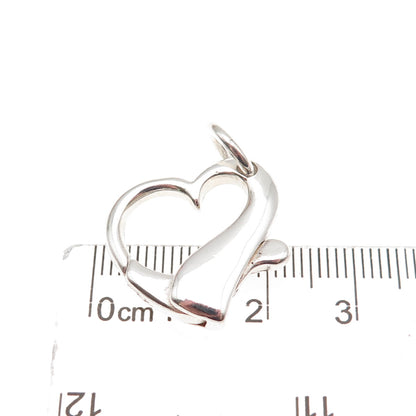 925 Sterling Silver Vintage Bracelet / Necklace Heart Lobster Lock Clasp