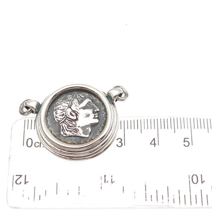 925 Sterling Silver Vintage Alexander the Great Oxidized Centerpiece Pendant