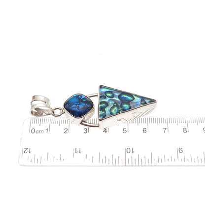 HEU 925 Sterling Silver Vintage Dichroic Glass Modernist Pendant