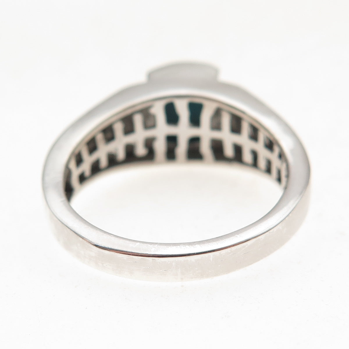 Chuck Clemency 925 Sterling Silver Real Diamond & Turquoise Ring Size 10.25