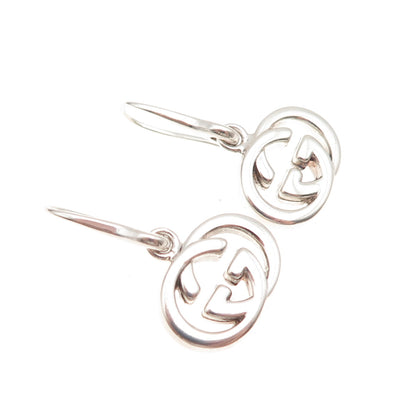 Gucci 925 Sterling Silver Vintage Interlocking G Dangle Earrings