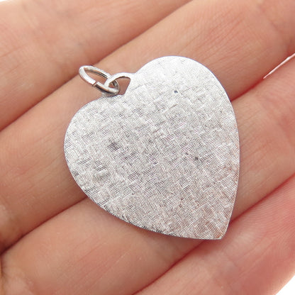 925 Sterling Silver Vintage Our Pride And Joy Heart Charm Pendant