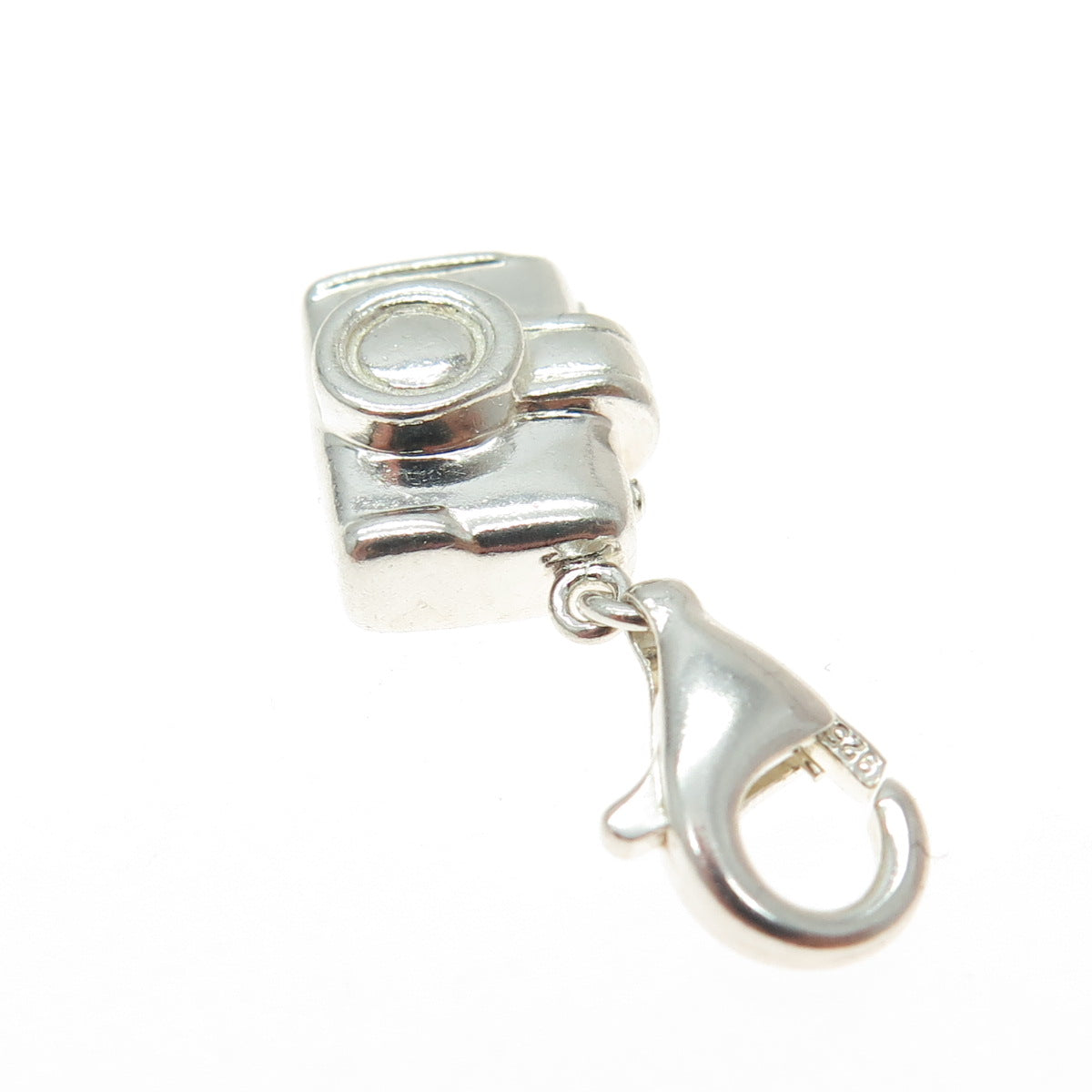 925 Sterling Silver Vintage Photo Camera Lobster Clasp Minimalist Charm Pendant