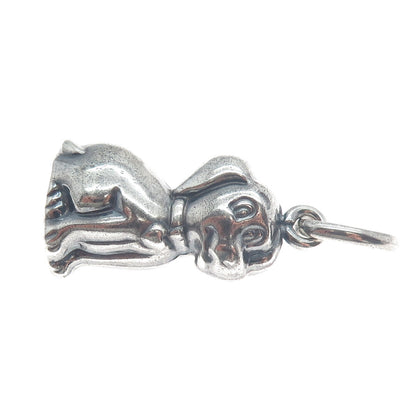 925 Sterling Silver Vintage Italy Ridgeback Dog Oxidized 3D Charm Pendant