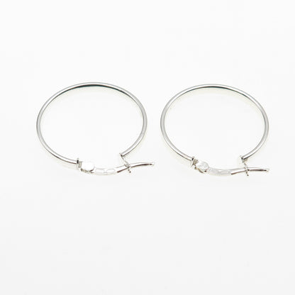 925 Sterling Silver Italy Hoop Earrings