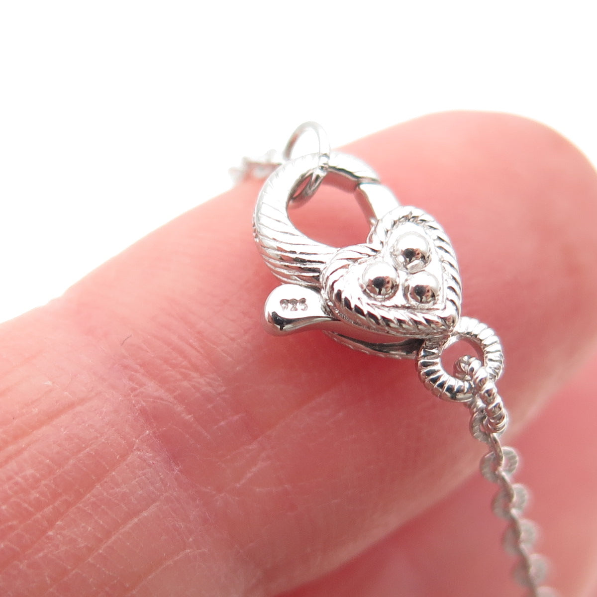 JUDITH RIPKA 925 Sterling Silver C Z Bar Pendant Cable Chain Necklace 18-20"