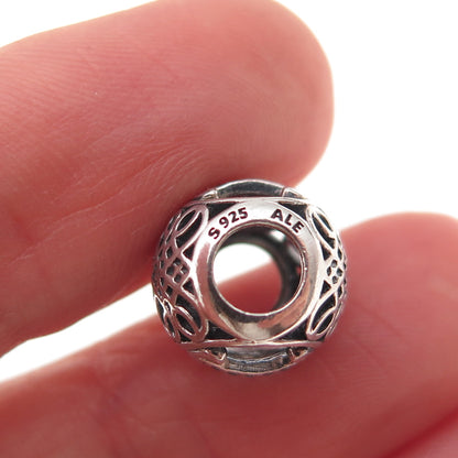 Pandora 925 Sterling Silver C Z Letter D Initial Slide Bead Charm