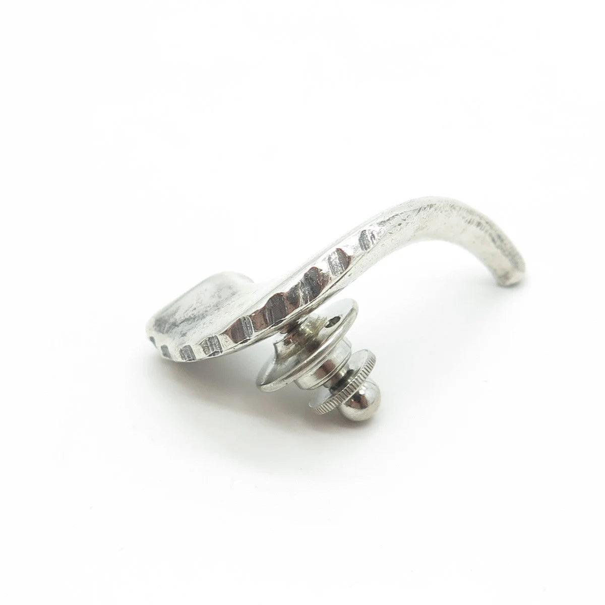 925 Sterling Silver Vintage Horn Lapel Pin