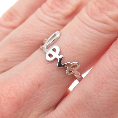 925 Sterling Silver Love Twisted Ring Size 6