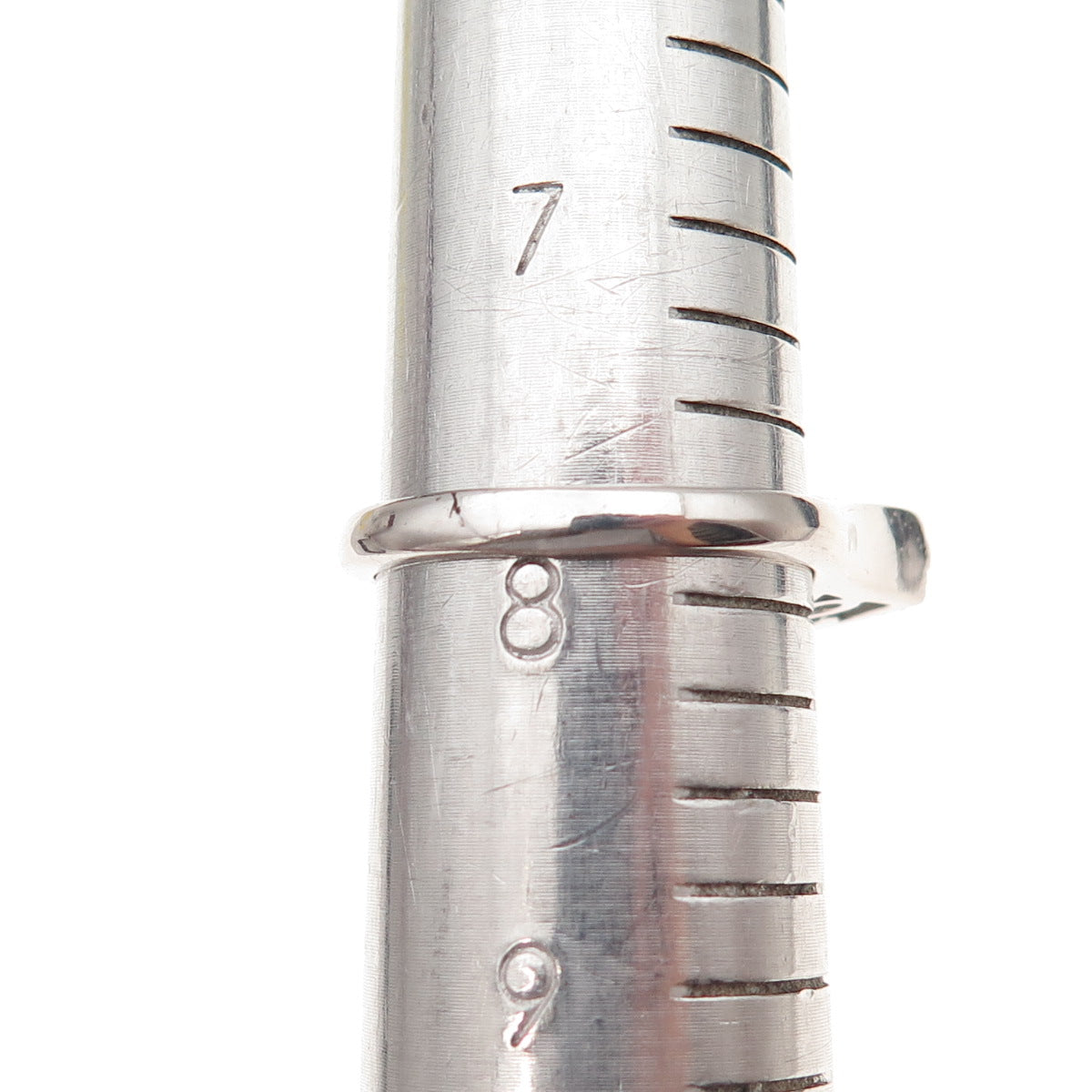 925 Sterling Silver Round-Cut C Z Bar Ring Size 8