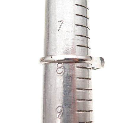 925 Sterling Silver Round-Cut C Z Bar Ring Size 8