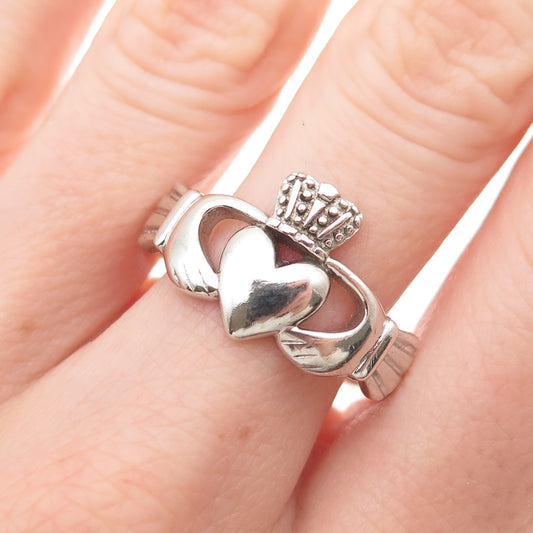 ShanOre Sterling Vintage Irish Claddagh Love Loyalty Friendship Ring Size 11.5