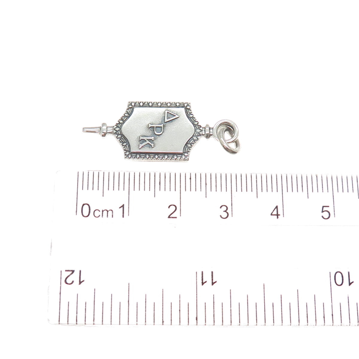925 Sterling Silver Vintage Delta Pi Kappa Sorority Key Charm Pendant