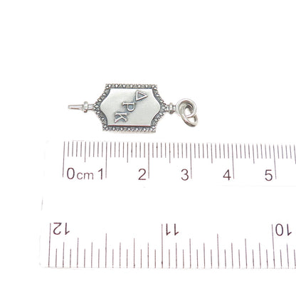 925 Sterling Silver Vintage Delta Pi Kappa Sorority Key Charm Pendant