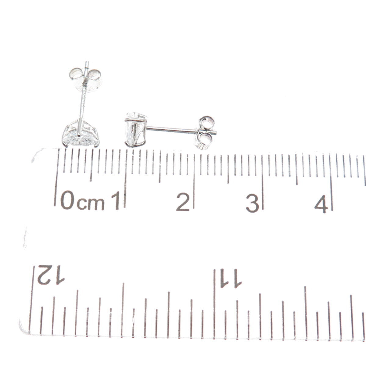 925 Sterling Silver Heart-Cut C Z Stud Earrings