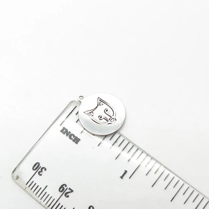 925 Sterling Silver USA Two In Town Fox Charm Pendant