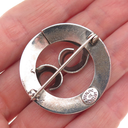 JewelArt 925 Sterling Silver Vintage Cancer Zodiac Sign Oxidized Pin Brooch