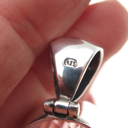 925 Sterling Silver Vintage Real Oval-Cut Amethyst Pendant