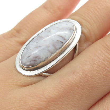 J. EBERHARD 925 Sterling Silver Vintage Real Lepidolite Southwestern Ring Size 5