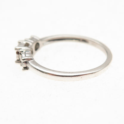 KRN Kiran 925 Sterling Silver Real Round-Cut Diamond Engagement Ring Size 7