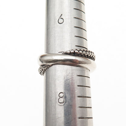 Michael Dawkins 925 Sterling Silver Dotted Crisscross Oxidized Ring Size 7.25