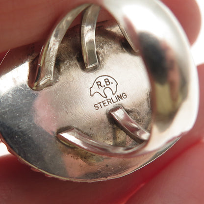 Running Bear Old Pawn 925 Sterling Silver Vintage Southwestern Lapis Ring Size 7