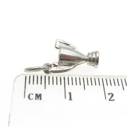 925 Sterling Silver Antique Art Deco Goblet 3D Charm Pendant