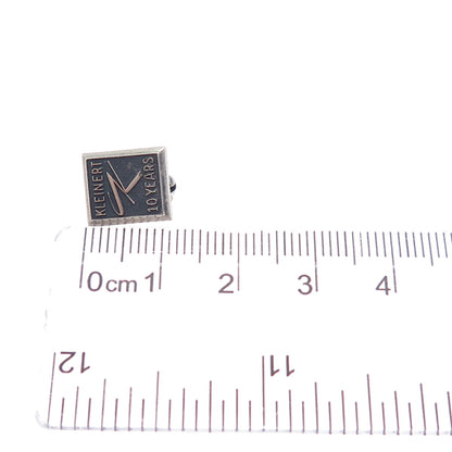 MAC NY 925 Sterling Silver Vintage Kleinert 10 Years Oxidized Mini Pin Brooch