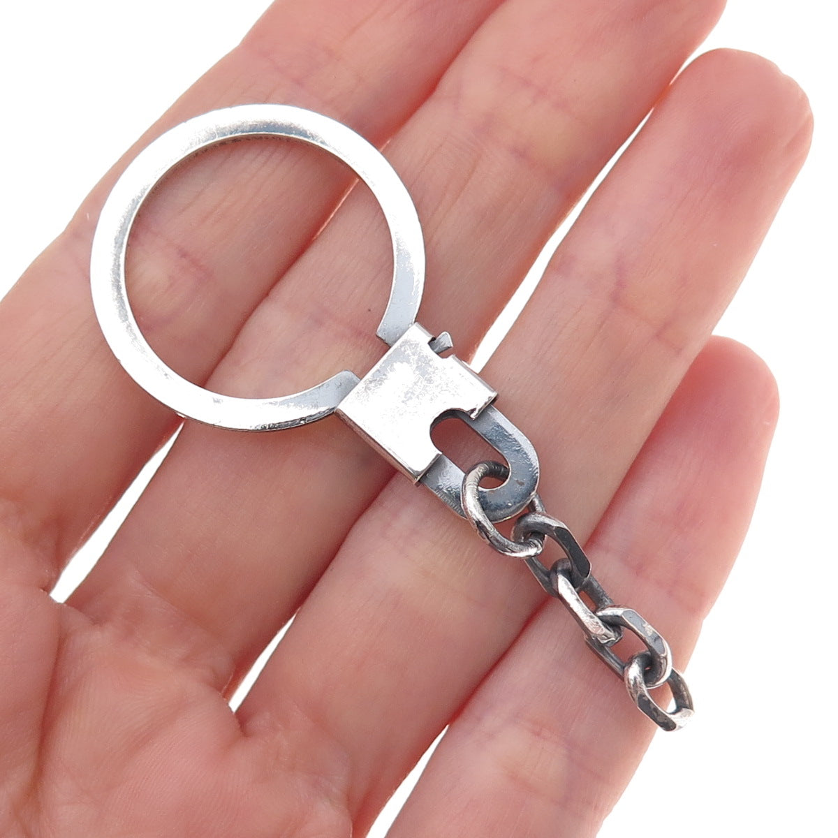 925 Sterling Silver Vintage Key Chain Ring