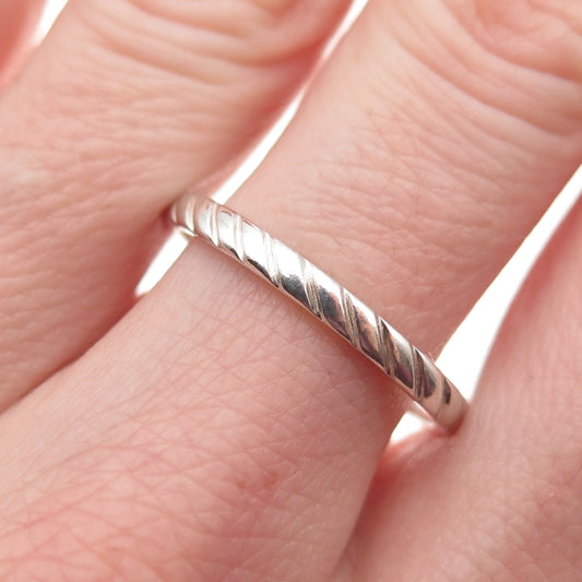 Coleman Co. 925 Sterling Silver Vintage Stackable Ribbed Band Ring Size 10