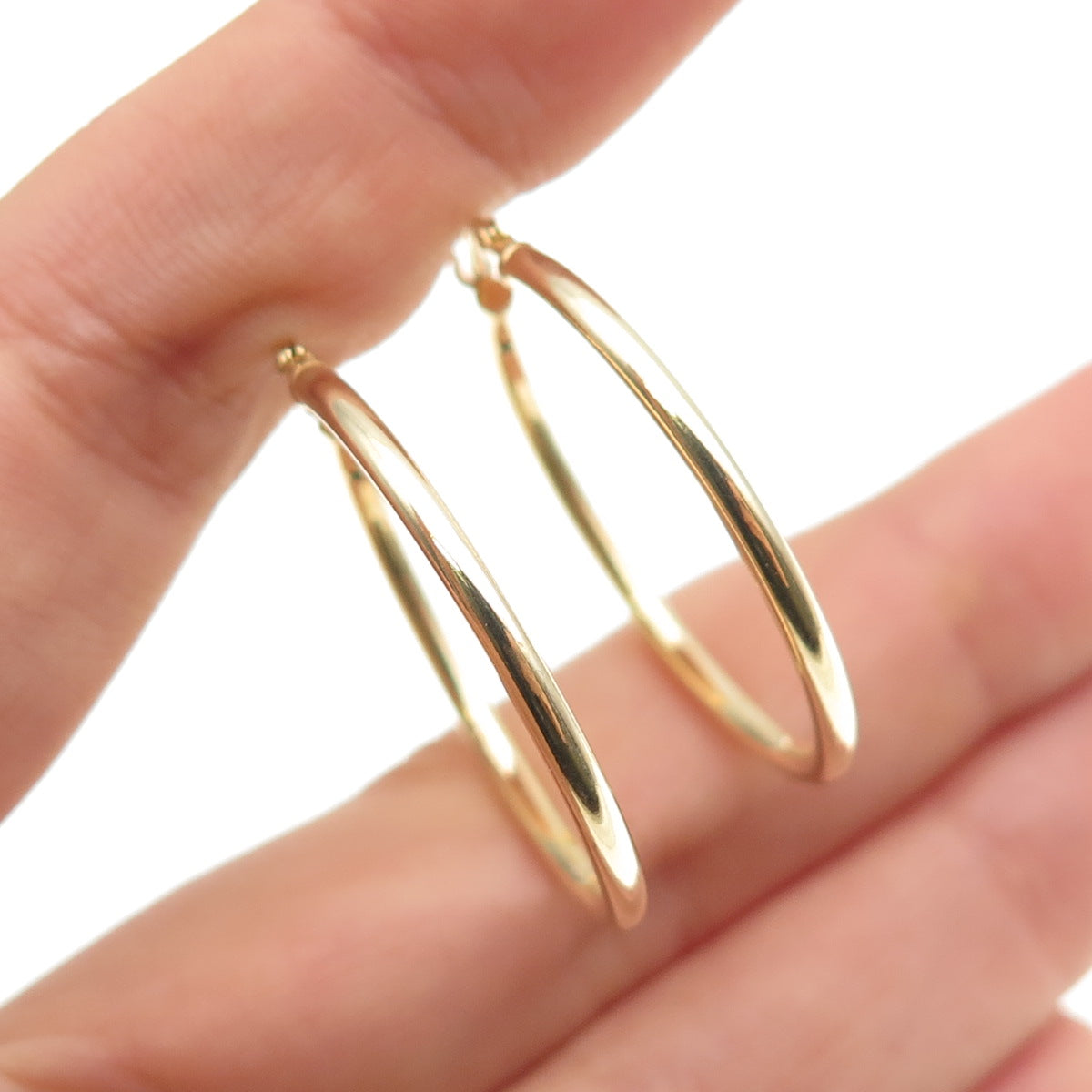 925 Sterling Silver Gold Plated Hoop Earrings