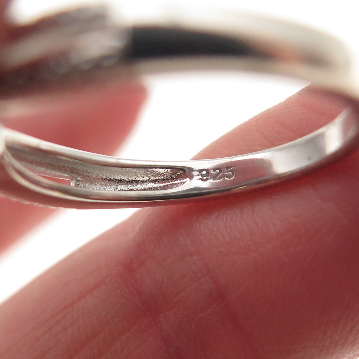 Sun 925 Sterling Silver Real Round-Cut Diamond Engagement Ring Size 7