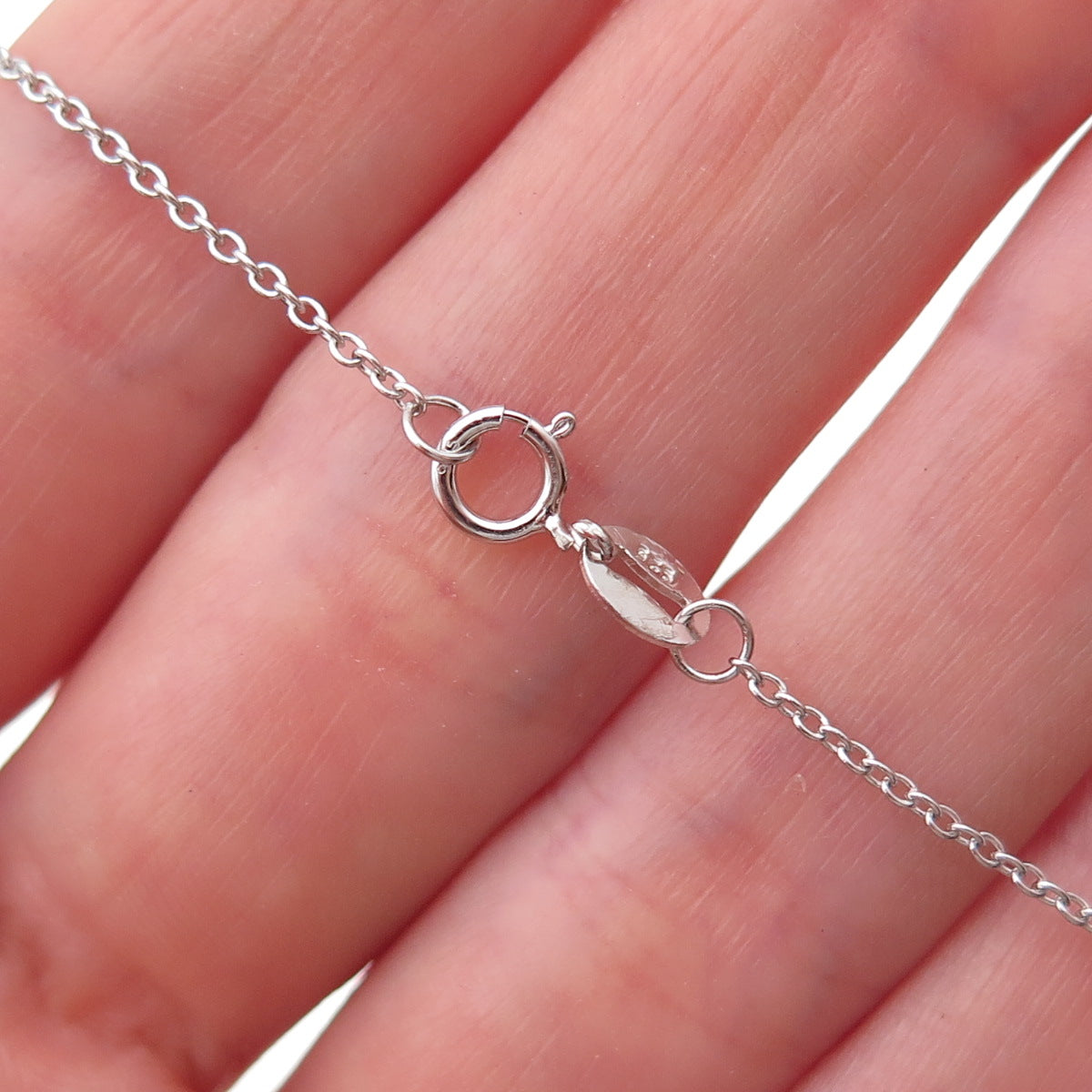 Sun 925 Sterling Silver Real Diamond Infinity Cable Chain Necklace 18"