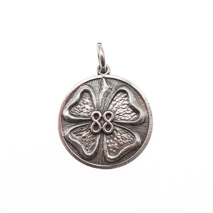 Ilias Lalaounis Sterling Silver Vintage Greece Clover Good Luck Charm Pendant