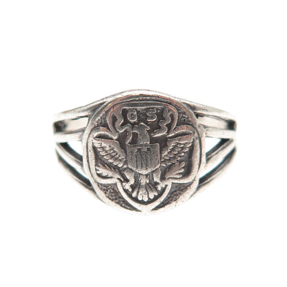 Ostby & Barton 925 Sterling Silver Vintage Girl Scout Oxidized Ring Size 5