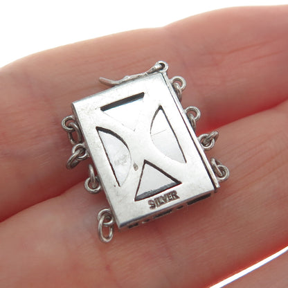 925 Sterling Silver Antique Engraved Lock Clasp for Bracelet / Necklace