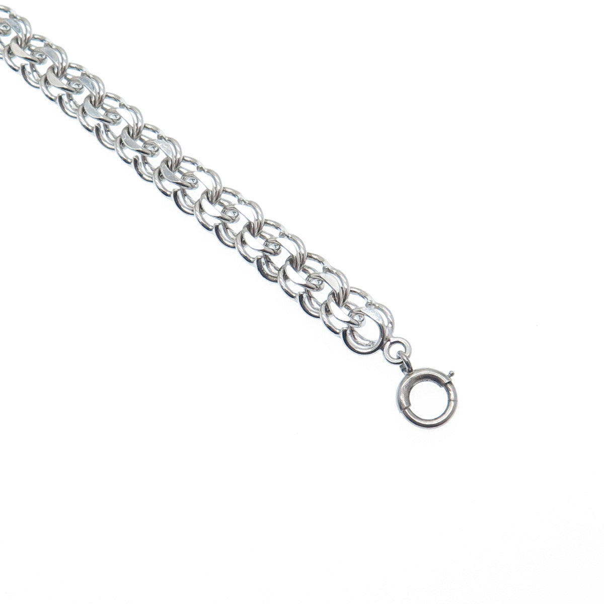 925 Sterling Silver Antique Art Deco Bismark Link Bracelet 7.5"