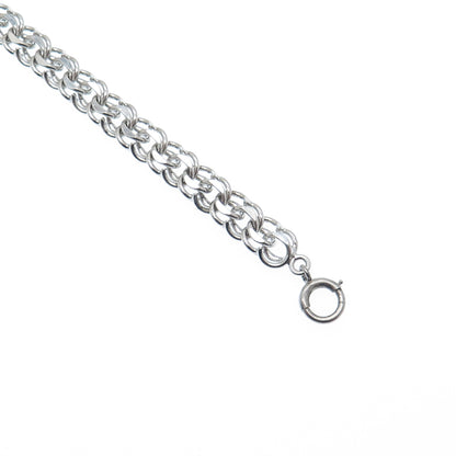925 Sterling Silver Antique Art Deco Bismark Link Bracelet 7.5"