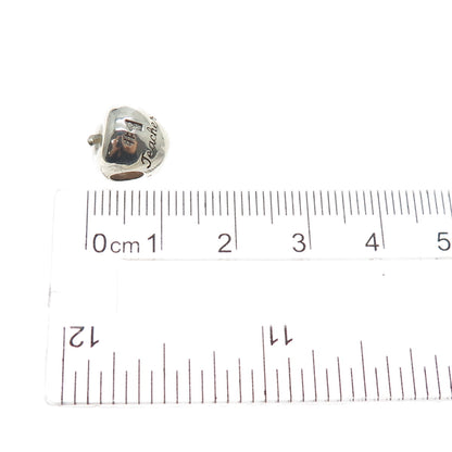 REFLECTION BEADS 925 Sterling Silver C Z #1 Teacher Apple Slide Bead Charm