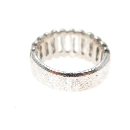925 Sterling Silver Vintage Ribbed Oxidized Ring Size 6