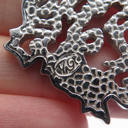 DESIGNS BY YAGI 925 Sterling Silver Round-Cut C Z Sparkle Jesus Charm Pendant