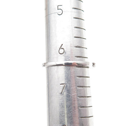 925 Sterling Silver Real Round-Cut Amethyst & White Topaz Ring Size 6.5