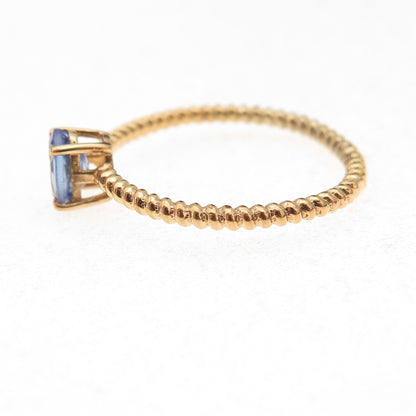 Chuck Clemency 925 Sterling Silver Gold Plated Real Tanzanite Ring Size 7.25