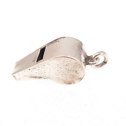 925 Sterling Silver Vintage Whistle 3D Charm Pendant