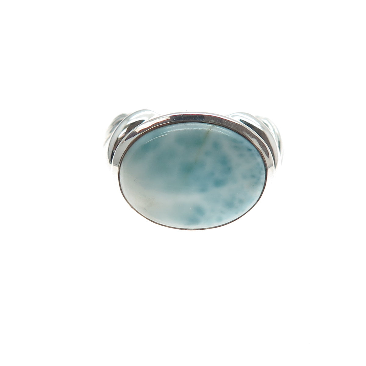 SAJEN 925 Sterling Silver Vintage Real Larimar Modernist Ring Size 6.25